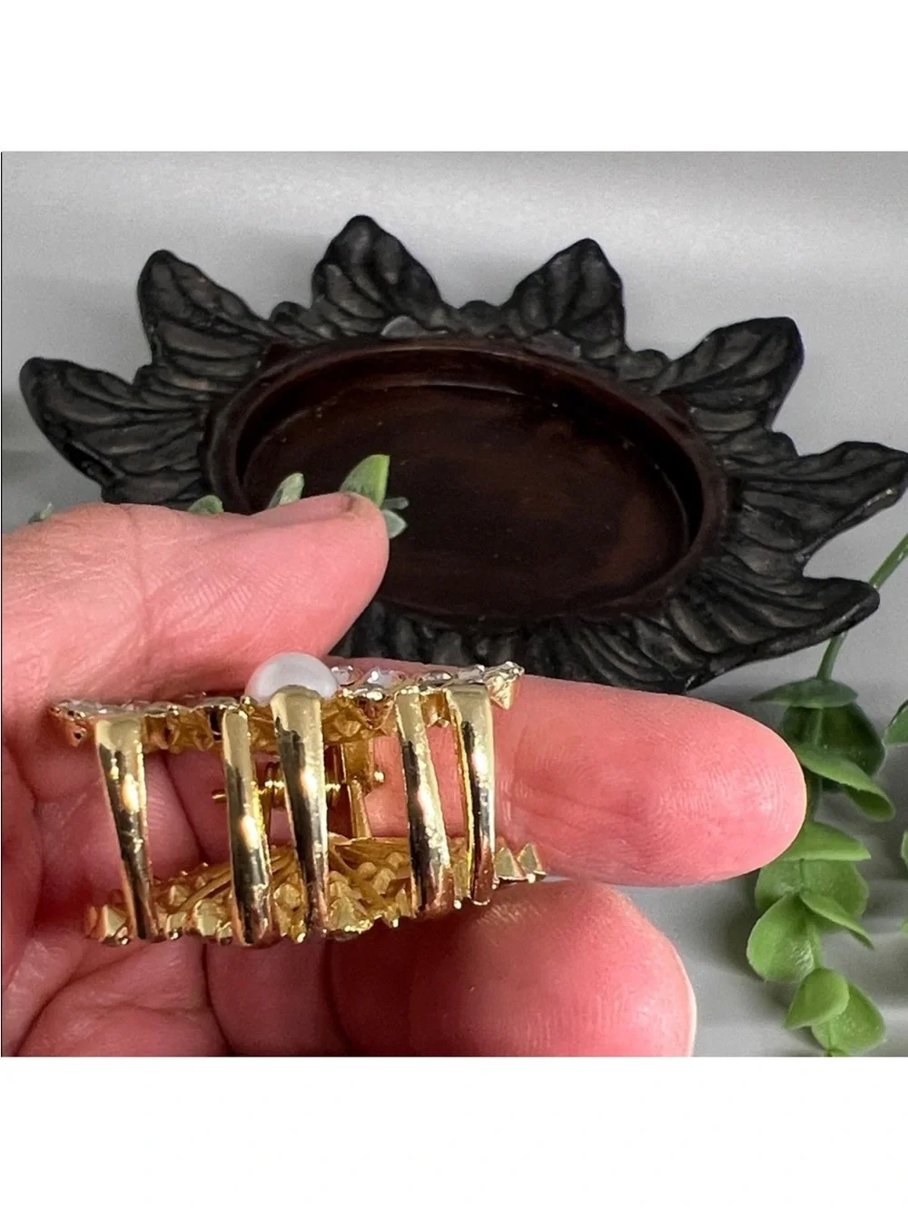 Gold-Tone Crystal & Pearl Floral Hair Clip Women’s Hair FINAL PRICE DROP